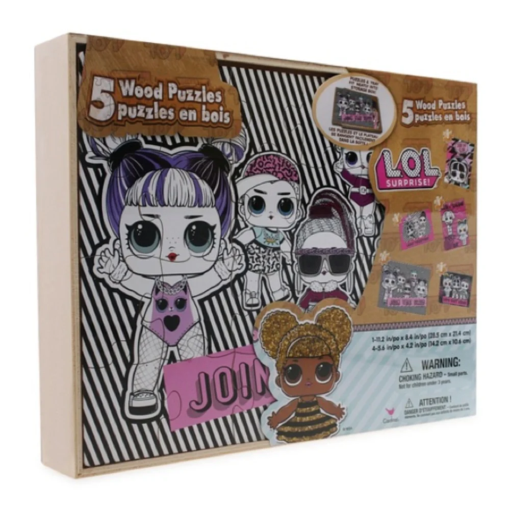 Girls l.o.l. surprise™ wood puzzles 5-pack